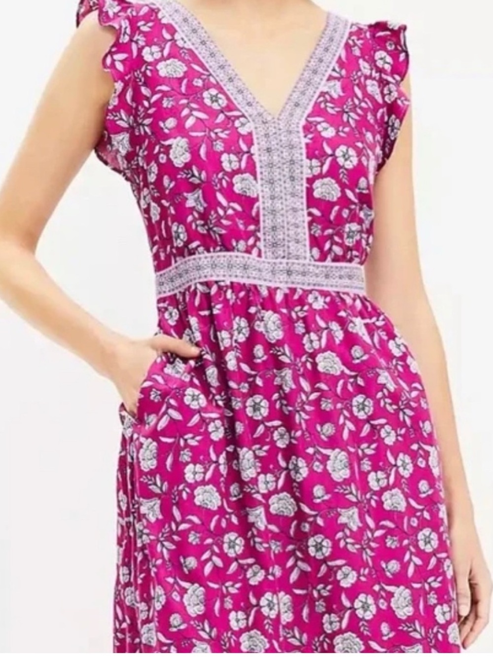 Magenta floral LOFT dress